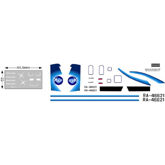 BSmodelle 144533 - 1/144 Antonov An-24 Alrosa Aero decal for aircraft model kit