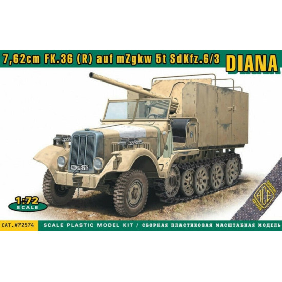 ACE 72574 - 1/72 -  "Diana" 7,62cm FK.36 (R) auf mZgkw 5t.1 scale plastic model