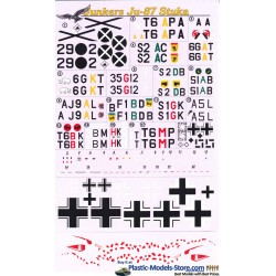 DECAL 1/72 FOR JUNKERS JU - 87 STUKA GERMAN AIRCRAFT DECALS SET 1/72 PRINT SCALE 72-014