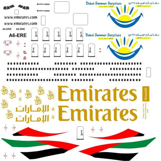 BSmodelle 144543 - 1/144 Airbus A340-500 Emirates A6-ERE decal for aircraft kit