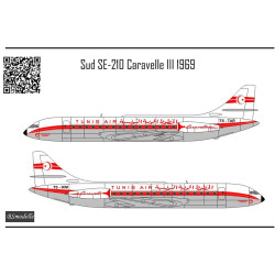 BSmodelle 144001_1 - 1/144 Sud SE210 Caravelle Tunis Air decal for aircraft kit