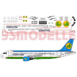 BSmodelle 100004 - 1/125 Airbus A320 Uzbekistan Airlines decal for aircraft kit