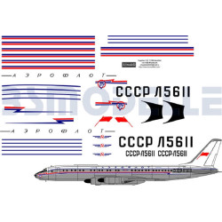 BSmodelle 100009 - 1/100 Tupolev Tu-114 Aeroflot decal for aircraft model scale