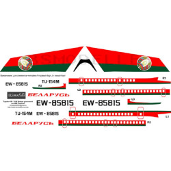BSmodelle 100027 - 1/100 Tupolev Tu-154 Belarus Government decal for aircraft