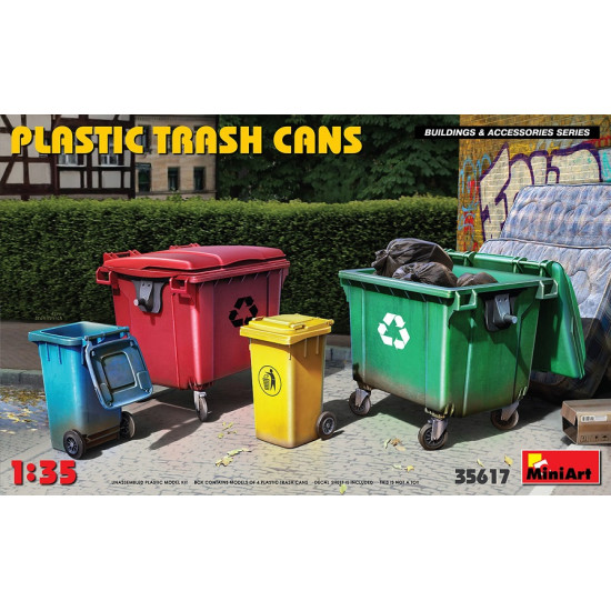 Miniart 35617 - 1/35 Plastic Trash Cans scale model Buildings and Accessories