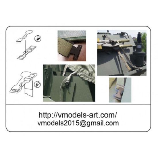 Vmodels 35064 - 1/35 Fixing of fastening straps latches for modern technology
