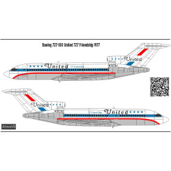 BSmodelle 100511 - 1/100 Boeing 727 United decal for aircraft model scale kit