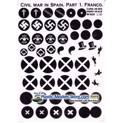 DECAL 1/48 FOR CIVIL WAR IN SPAIN. FRANCO DECALS SET 1/48 PRINT SCALE 48-002