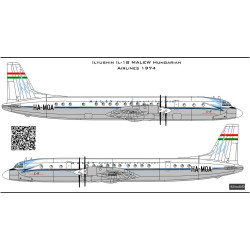 BSmodelle 100524 - 1/100 Ilyushin Il-18 Malev decal for aircraft model scale kit