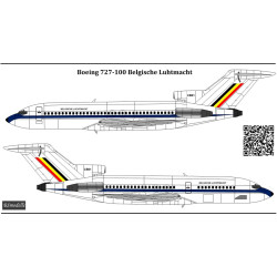 BSmodelle 100031_1 - 1/100 Boeing 727 Belgische Luchtmacht decal for aircraft