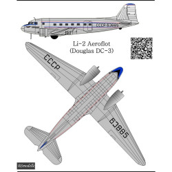 BSmodelle 100531 - 1/100 Li-2(Douglas DC-3) Aeroflot decal for aircraft model