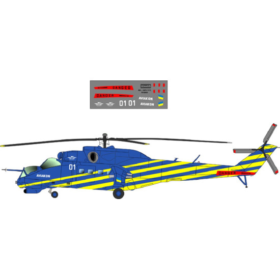 BSmodelle 72084 - 1/72 Mil Mi-24P AVIAKON decal for aircraft model scale kit