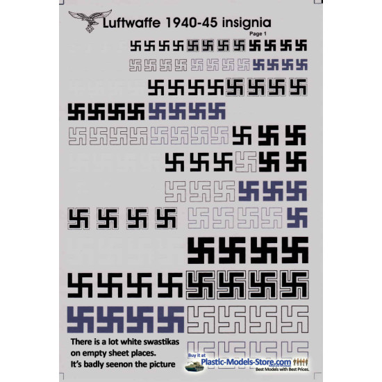 DECAL 1/48 FOR LUFTWAFFE 1939-1945. GERMAN SIGNS WWII DECALS SET 1/48 PRINT SCALE 48-007