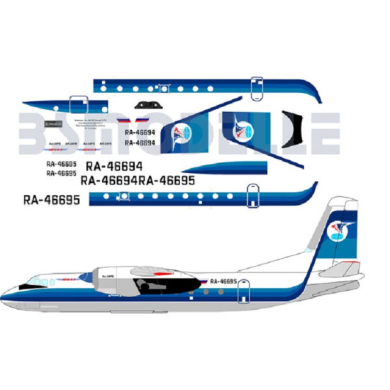 BSmodelle 72038 - 1/72 Antonov An-24RV Yamal decal for aircraft model scale kit