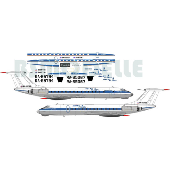 BSmodelle 720285 - 1/72 Tupolev Tu-134 Flight decal for aircraft scale model kit