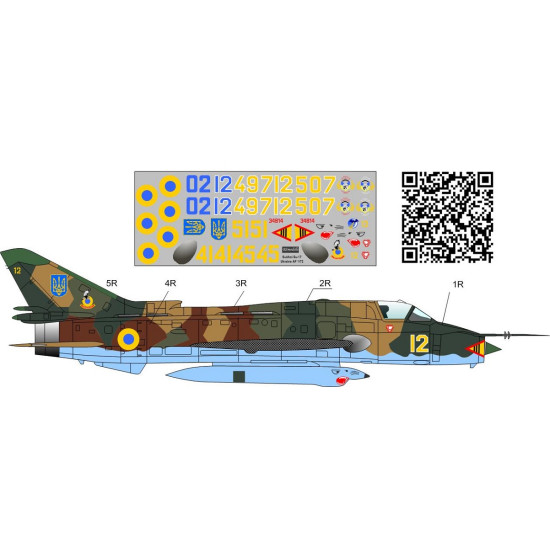 BSmodelle 720373 - 1/72 Sukhoi Su-17M4R Ukrainian AF Insignia decal scale kit