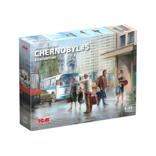 ICM 35905 - 1/35 Chernobyl5 Evacuation (4 adults, 1 child and luggage) model