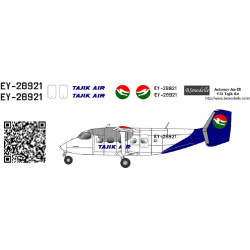 BSmodelle 720396 - 1/72 Antonov An-28 Tajik Air decal for aircraft model scale