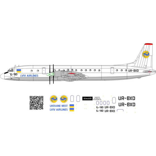 BSmodelle 720410 - 1/72 Ilyushin Il-18 Lviv Airlines decal for aircraft model