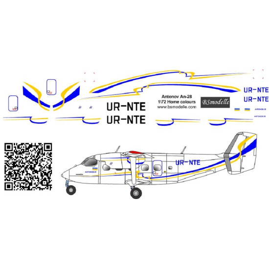 BSmodelle 720413 - 1/72 Antonov An-28 Antonov airlines decal for aircraft model
