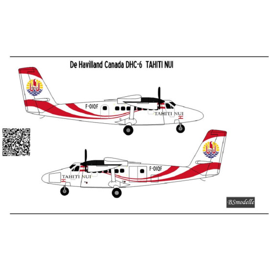 BSmodelle 720501 - 1/72 DHC-6 Tahiti NUI decal scale for aircraft plastic model