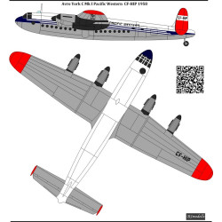 BSmodelle 720550 - 1/72 Avro York C MKI Pacific Western decal for aircraft model