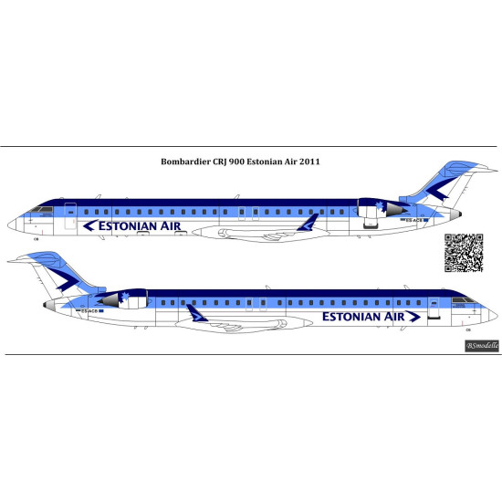 BSmodelle 720553 - 1/72 Bombardier CRJ900 Estonian Air decal for aircraft model