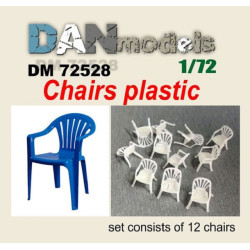 Dan Models 72528 - 1/72 chairs are plastic. Set of 12 pcs. resin. 3D printing