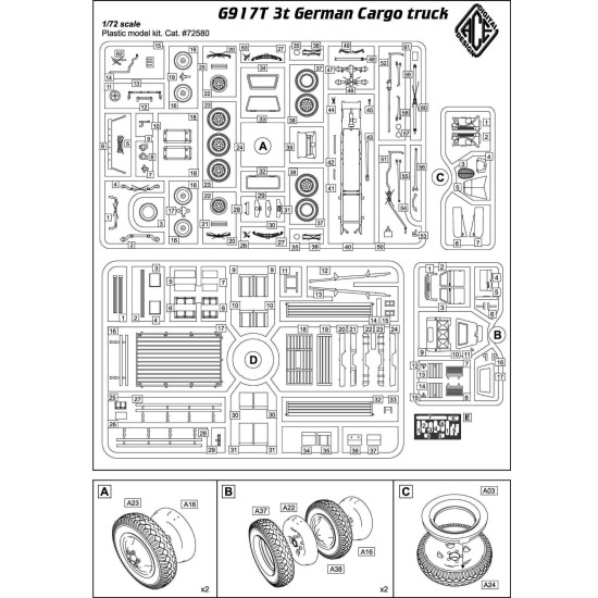 ACE 72580 - 1/72 G917T 3t German Cargo truck scale plastic model kit