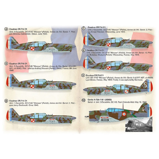 Print Scale 72-431 - 1/72 Battle of France. 1940. French aces Caudron C.714 NEW