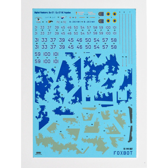 Foxbot 144-002 - 1/144 Decals for Digital Su-27S/P scale model kit
