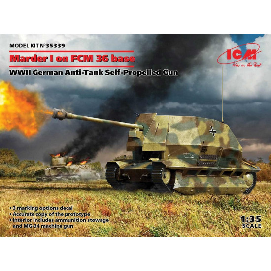 ICM 35339 1/35 Marder I on FCM 36 base German Anti-Tank Self-Propelled Gun WWII