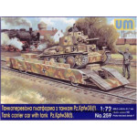 Tank Carrier Car with tank Pz. Kpfw38(t) WWII 1/72 UM 259