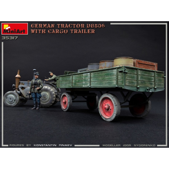 Miniart 35317 - 1/35 scale German Tractor D8506 With Cargo Trailer WWII model