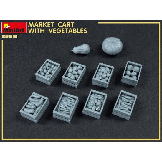 Miniart 35623 - 1/35 scale Market Cart with Vegetables model plastic kit