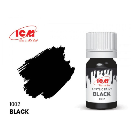 ICM 1002 - Acrylic paint, Black. Volume, ml: Waterproof