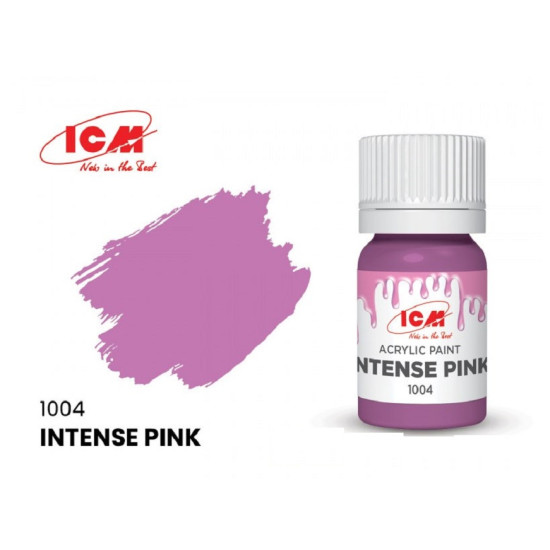 ICM 1004 - Acrylic paint, Intense Pink. Volume, ml: 12. Waterproof