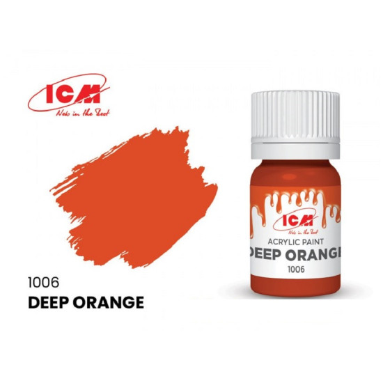 ICM 1006 - Acrylic paint, Deep Orange. Volume, ml: Waterproof