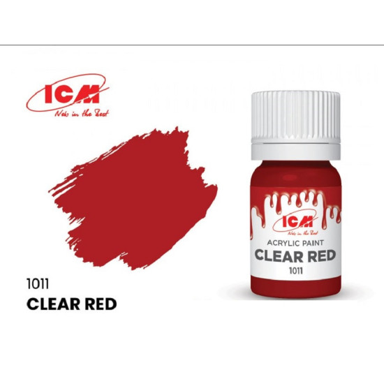 ICM 1011 - Acrylic paint, Clear Red. Volume, ml: Waterproof