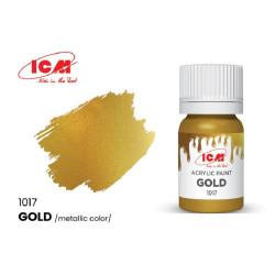 ICM 1017 - Acrylic paint, Gold metallic. Volume, ml: Waterproof