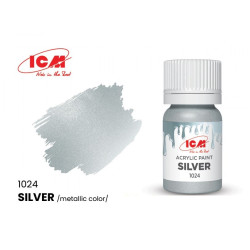 ICM 1024 Acrylic paint Silver Volume ml 12 Waterproof
