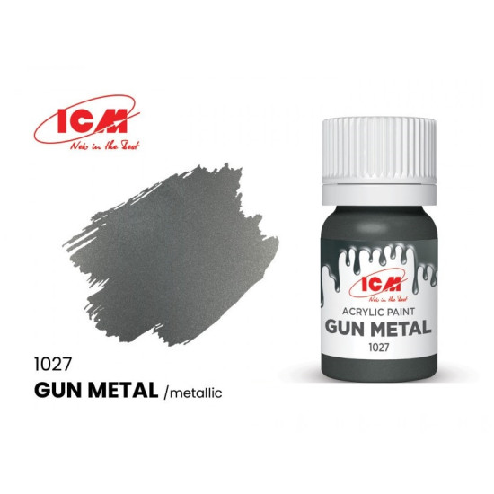 ICM 1027 - Acrylic paint, Gun metal. Volume, ml: Waterproof