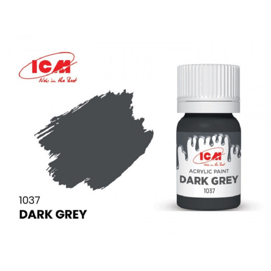 ICM 1037 - Acrylic paint, Dark Grey. Volume, ml: Waterproof