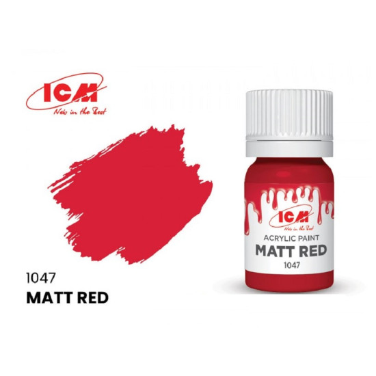 ICM 1047 - Acrylic paint, Matt Red. Volume, ml: Waterproof