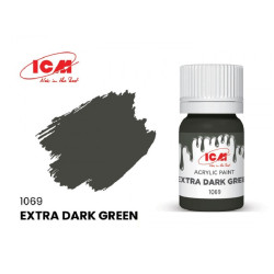 ICM 1069 - Acrylic paint, Extra Dark Green. Volume, ml: Waterproof