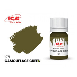 ICM 1071 - Acrylic paint, Camouflage Green. Volume, ml: 12. Waterproof
