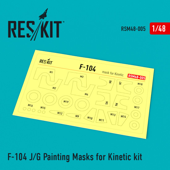 Reskit RSM48-0005 - 1/48 F-104 J/G Painting Masks for Kinetic model kit