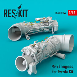 Reskit RSU48-0049 - 1/48 Mi-24 Engines for Zvezda Kit scale model