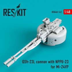 Reskit RSU48-0143 - 1/48 GSh-23L cannon with NPPU-23 for Mi-24VP model