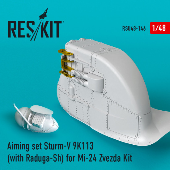 Reskit RSU48-0146 - 1/48 Aiming set Sturm-V 9K113 (with Raduga-Sh) Mi-24 Zvezda
